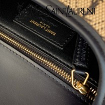 YSL-04 YSL聖羅蘭新款原版皮 小號馬鞍帆布挎包