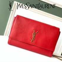 YSL-12-1 YSL聖羅蘭新款原版皮經典KATE正反兩用包，平紋皮麂皮