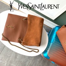 YSL-12-2 YSL聖羅蘭新款原版皮經典KATE正反兩用包，平紋皮麂皮
