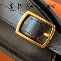 YSL-06 YSL聖羅蘭新款原版皮 中號馬鞍帆布挎包