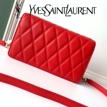 YSL 568906-2 聖羅蘭新款原版皮ANGIE小羊皮鏈條翻蓋包