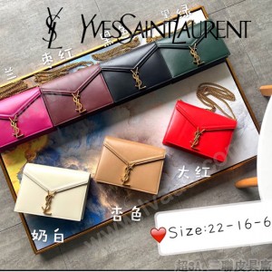 YSL新款型號532750-6 Cassandra平紋信封包