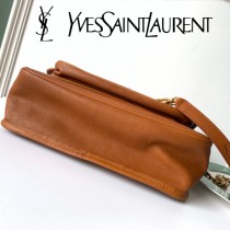 YSL-17 YSL新款Niki中號爆款新皮料雙色烤焦油皮斜挎包郵差包
