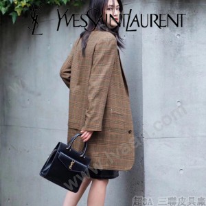 YSL-18-1 YSL聖羅蘭新款原版皮 UPTOWN小號鏡面小牛皮手提包