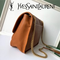 YSL-17 YSL新款Niki中號爆款新皮料雙色烤焦油皮斜挎包郵差包