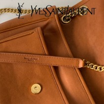 YSL-17 YSL新款Niki中號爆款新皮料雙色烤焦油皮斜挎包郵差包