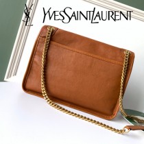 YSL-17 YSL新款Niki中號爆款新皮料雙色烤焦油皮斜挎包郵差包