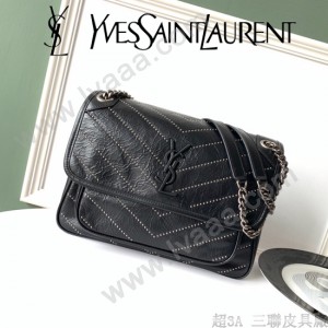 YSL-21 YSL新款Niki小號柳釘款斜挎包郵差包