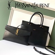 YSL-23-1 YSL聖羅蘭新款原版皮 UPTOWN大號鏡面小牛皮手提