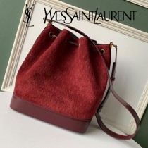 YSL-15-1 YSL聖羅蘭新款原版皮麂皮水桶包