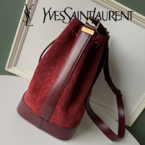 YSL-15-1 YSL聖羅蘭新款原版皮麂皮水桶包