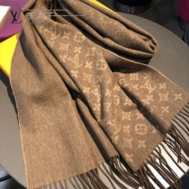 LV專櫃同步 雙面漸變花紋羊絨圍巾客供羊絨大長巾
