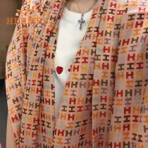 HERMES新款最頂級戒指絨 絲絨長巾