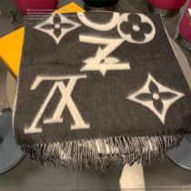 LV新款 經典提花寬幅羊絨全幅超大LOGO百搭圍巾