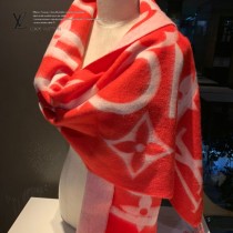 LV新款 經典提花寬幅羊絨全幅超大LOGO百搭圍巾