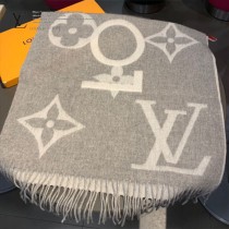 LV新款 經典提花寬幅羊絨全幅超大LOGO百搭圍巾