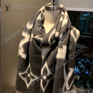 LV新款 經典提花寬幅羊絨全幅超大LOGO百搭圍巾