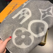 LV新款 經典提花寬幅羊絨全幅超大LOGO百搭圍巾