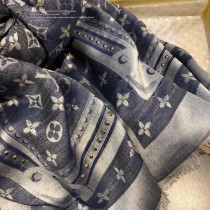 LV最新 STUDDY DENIM MONOGRAM披肩 三色
