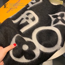 LV新款 經典提花寬幅羊絨全幅超大LOGO百搭圍巾