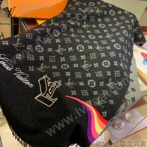 LV  Rainbow手工刺繡釘珠羊絨披肩系列