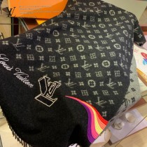 LV  Rainbow手工刺繡釘珠羊絨披肩系列