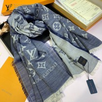 LV新款牛仔藍長巾