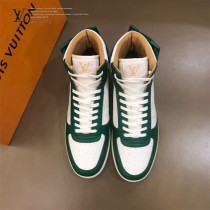 LV Rivoli男士秋冬老花拼色高幫運動鞋