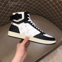 LV Rivoli男士秋冬老花拼色高幫運動鞋