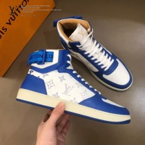 LV Rivoli男士秋冬老花拼色高幫運動鞋