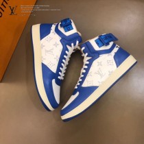 LV Rivoli男士秋冬老花拼色高幫運動鞋