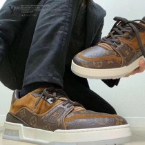 LV 原單 頂級爆款 老花trainer低幫運動鞋