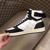 LV Rivoli男士秋冬老花拼色高幫運動鞋