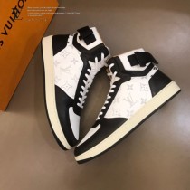 LV Rivoli男士秋冬老花拼色高幫運動鞋
