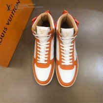 LV Rivoli男士秋冬老花拼色高幫運動鞋