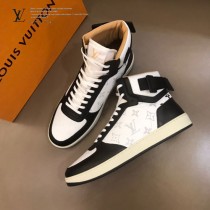 LV Rivoli男士秋冬老花拼色高幫運動鞋