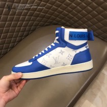 LV Rivoli男士秋冬老花拼色高幫運動鞋