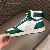 LV Rivoli男士秋冬老花拼色高幫運動鞋