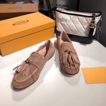 TODS 托德斯 原單秋冬独家最新爆款  羽毛流苏莫卡辛鞋