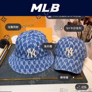 MLB老花牛仔漁夫帽 2020大爆款 泫雅同款時尚潮流 超級可人的顏色