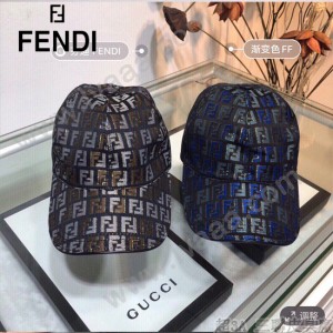 FENDI 芬迪 最新色官網款棒球帽 牛津材質 頭層牛皮 真皮帽沿，真皮調節帶