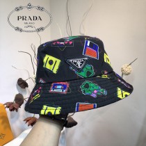 普拉達PRADA新款印花漁夫帽，原單代購版本，百搭新款
