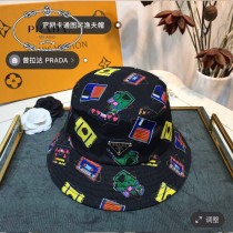 普拉達PRADA新款印花漁夫帽，原單代購版本，百搭新款