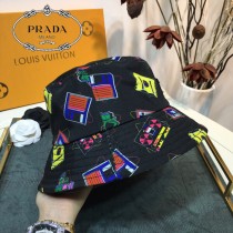 普拉達PRADA新款印花漁夫帽，原單代購版本，百搭新款