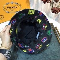 普拉達PRADA新款印花漁夫帽，原單代購版本，百搭新款