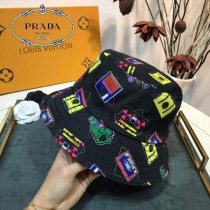 普拉達PRADA新款印花漁夫帽，原單代購版本，百搭新款