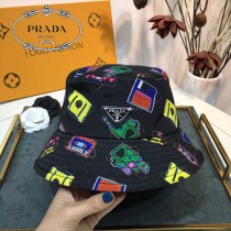 普拉達PRADA新款印花漁夫帽，原單代購版本，百搭新款