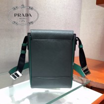2VD019-1 PRADA普拉達新款原版皮男士郵差包斜挎包