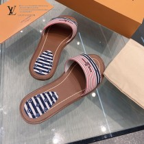 LV-04  路易威登 最高版本經典超級糖果色最新老花布料厚底涼拖