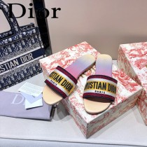 Dior-01  代購頂級春夏膠囊系列立體刺繡度假平底字母拖